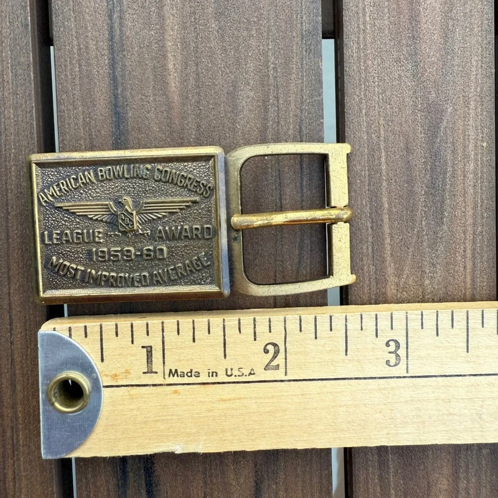 American Bowling Congress League‎ Award Belt Buckle 1959-60 Average Brass